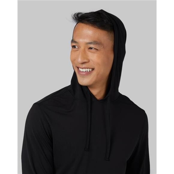 32 Degrees Men's Cool Classic Long Sleeve Hooded T-Shirt | Anti-Odor | 4-Way - Picture 4 of 7
